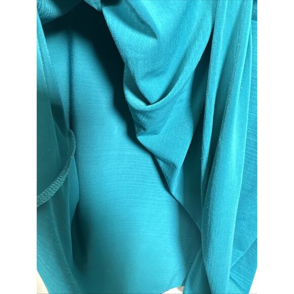 VTG IZ Byer California Sleeveless Women Tank Halter Top M Teal‎ Beaded Chain Y2K - Picture 8 of 10